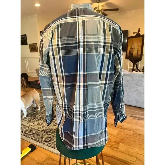 NAUTICA long sleeve plaid button up mens size large - Picture 6 of 6